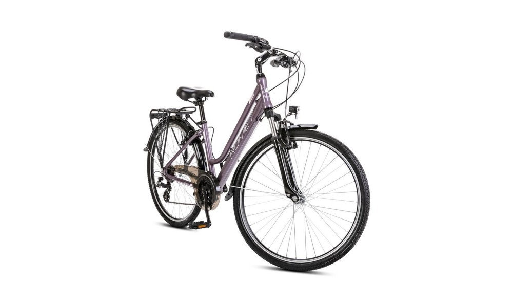 Rower trekkingowy Romet Gazela 26 1 2024 - różowy-biały