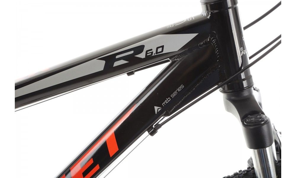 Rower górski Romet Rambler R6.0 2024 - czarno-pomarańczowo-czerwony
