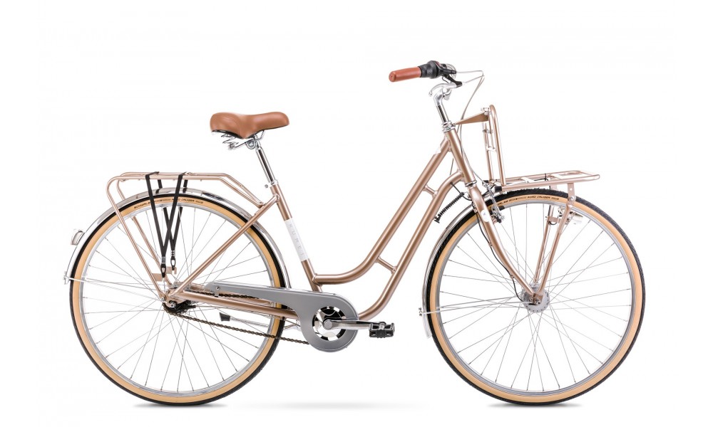 Rower miejski Romet Luiza Lux 26 2024 - beżowy