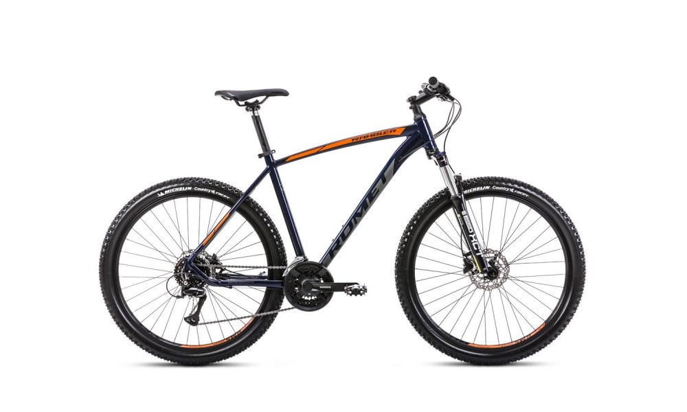 Rower górski Romet Rambler R7.3 2024 - granatowy-pomarańczowy