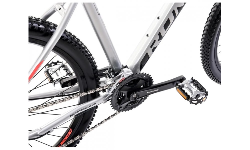 Rower górski Romet Rambler R7.4 2024 - srebrno-czerwono-grafitowy
