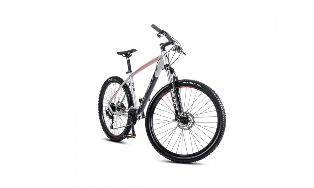 Rower górski Romet Rambler R7.4 2024 - srebrno-czerwono-grafitowy