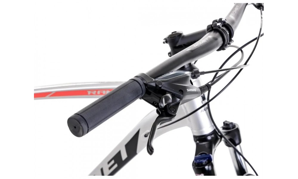 Rower górski Romet Rambler R7.4 2024 - srebrno-czerwono-grafitowy