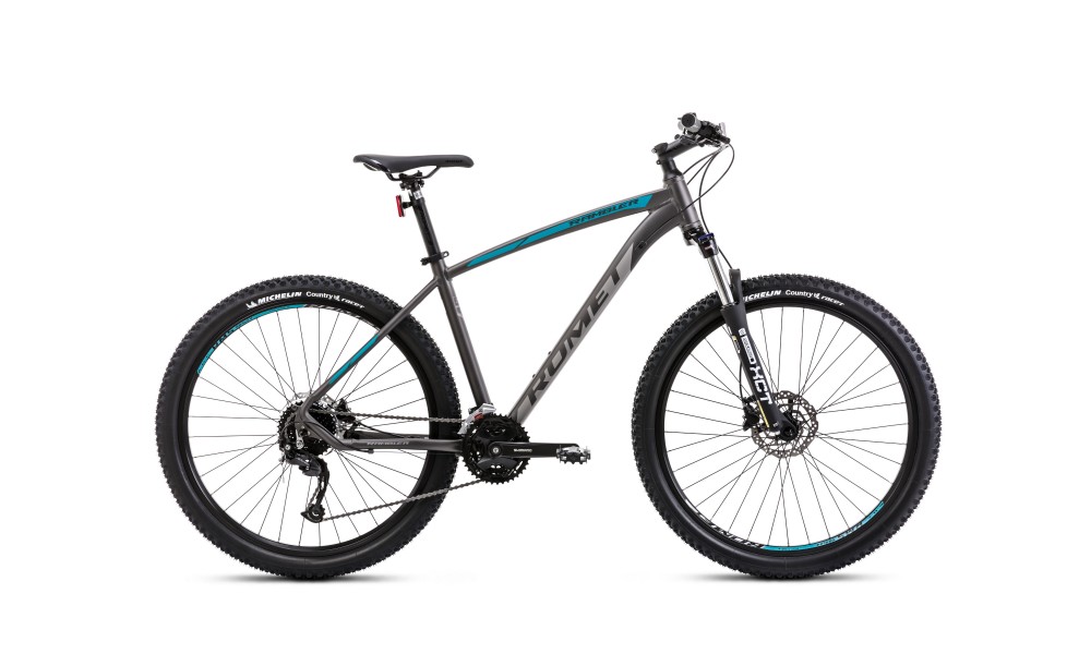 Rower górski Romet Rambler R7.4 2024 - grafitowo-srebrno-turkusowy