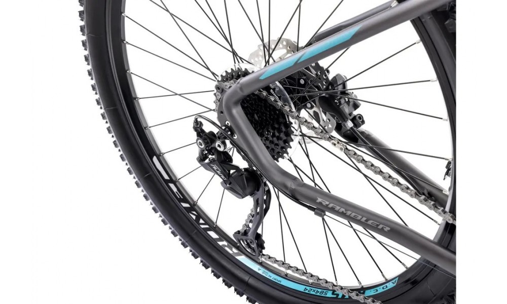 Rower górski Romet Rambler R7.4 2024 - grafitowo-srebrno-turkusowy