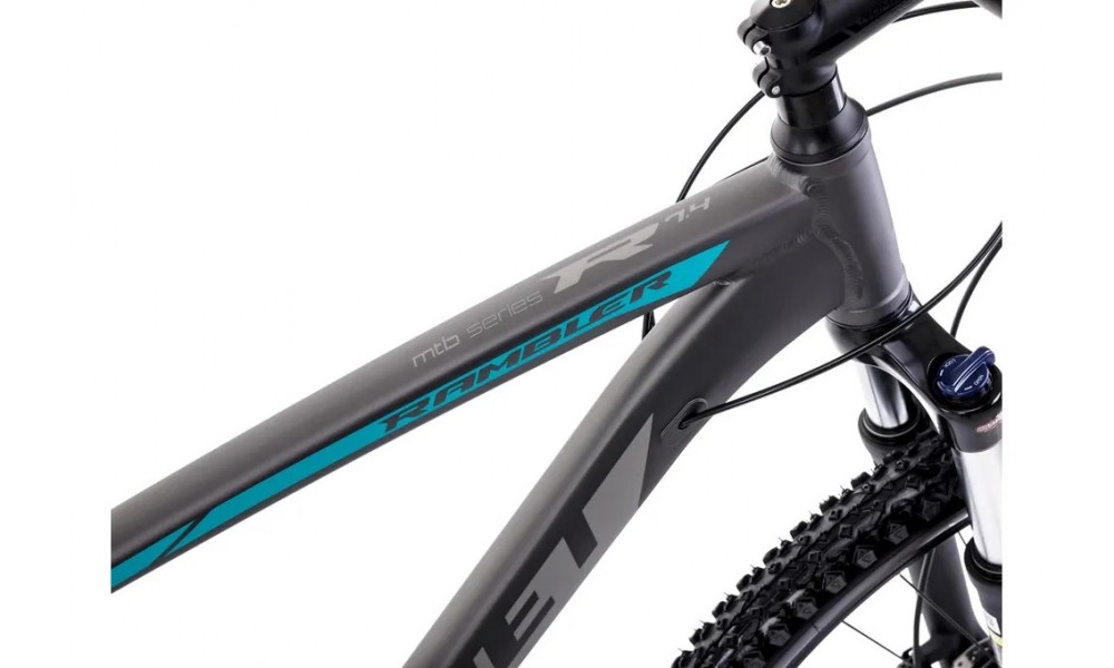Rower górski Romet Rambler R7.4 2024 - grafitowo-srebrno-turkusowy