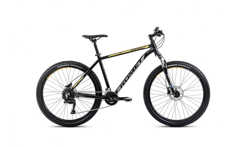 Rower górski Romet Rambler R7.2 CS 2024 - czarno-szaro-żółty