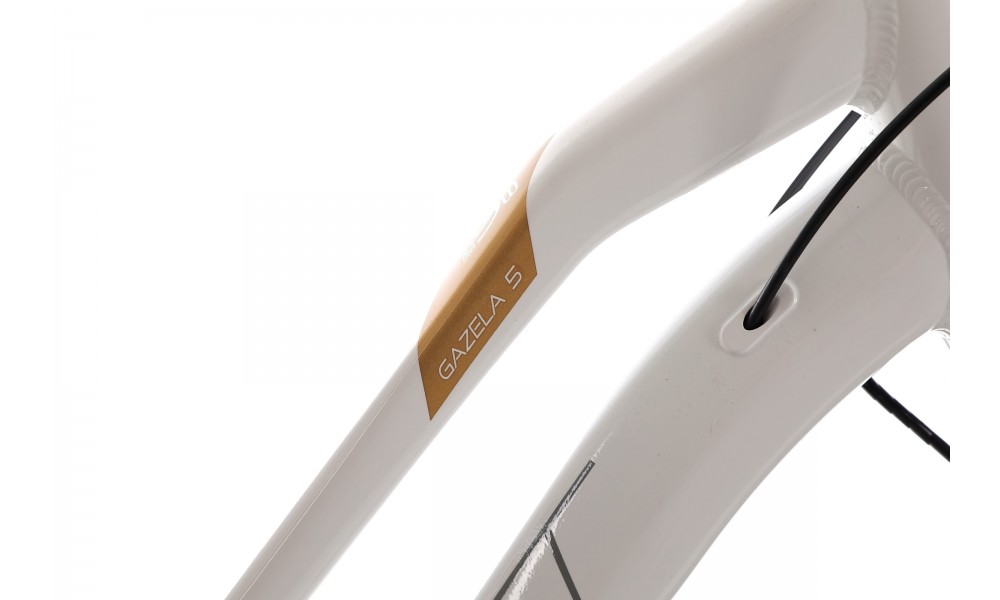 Rower trekkingowy Romet Gazela 5 2024 - biało-złoty