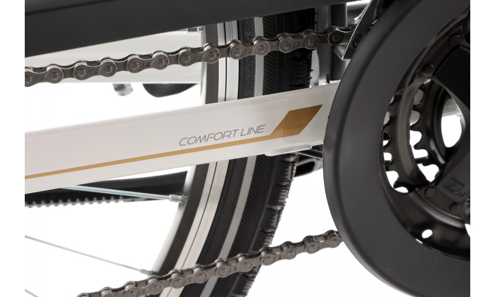 Rower trekkingowy Romet Gazela 5 2024 - biało-złoty