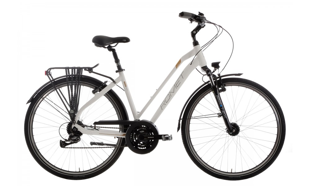 Rower trekkingowy Romet Gazela 5 2024 - biało-złoty