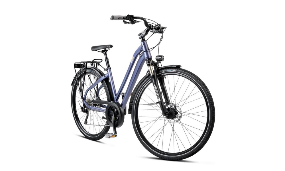 Rower trekkingowy Romet Gazela 9 2024 - fioletowo-złoty