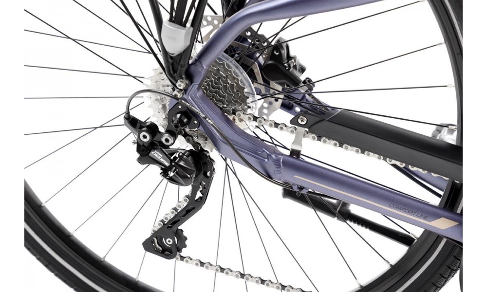 Rower trekkingowy Romet Gazela 9 2024 - fioletowo-złoty