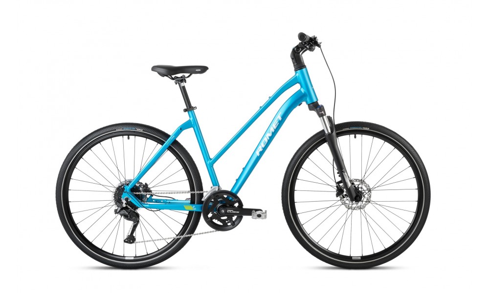 Rower crossowy Romet Orkan 5 CS D 2024 - turkusowy-limonkowy