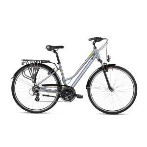 Rower trekkingowy Romet Gazela 2024 - jasnografitowo-zielony 1