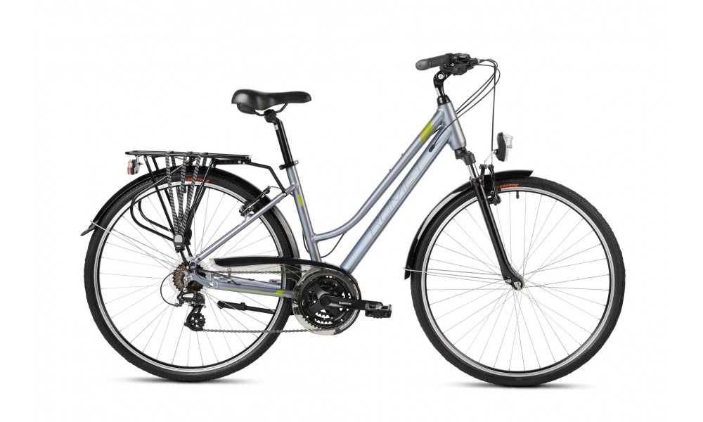 Rower trekkingowy Romet Gazela 2024 - jasnografitowo-zielony