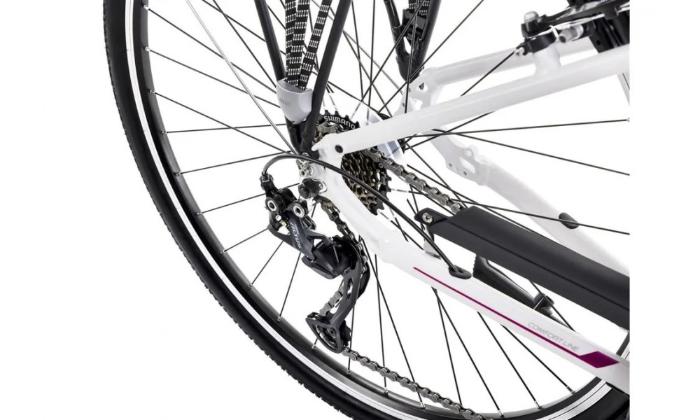 Rower trekkingowy Romet Gazela 1 2024 - biało-fioletowy
