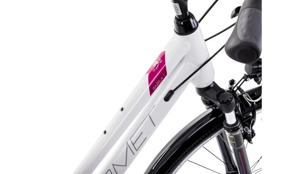 Rower trekkingowy Romet Gazela 1 2024 - biało-fioletowy