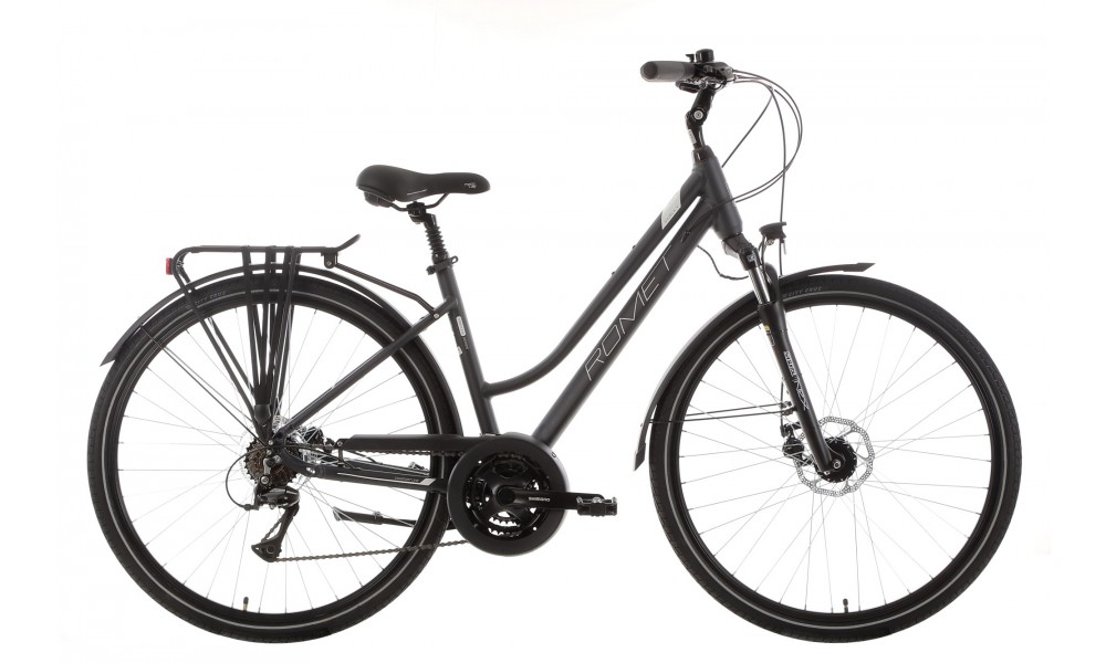 Rower trekkingowy Romet Gazela 4 2024 - grafitowy-biały