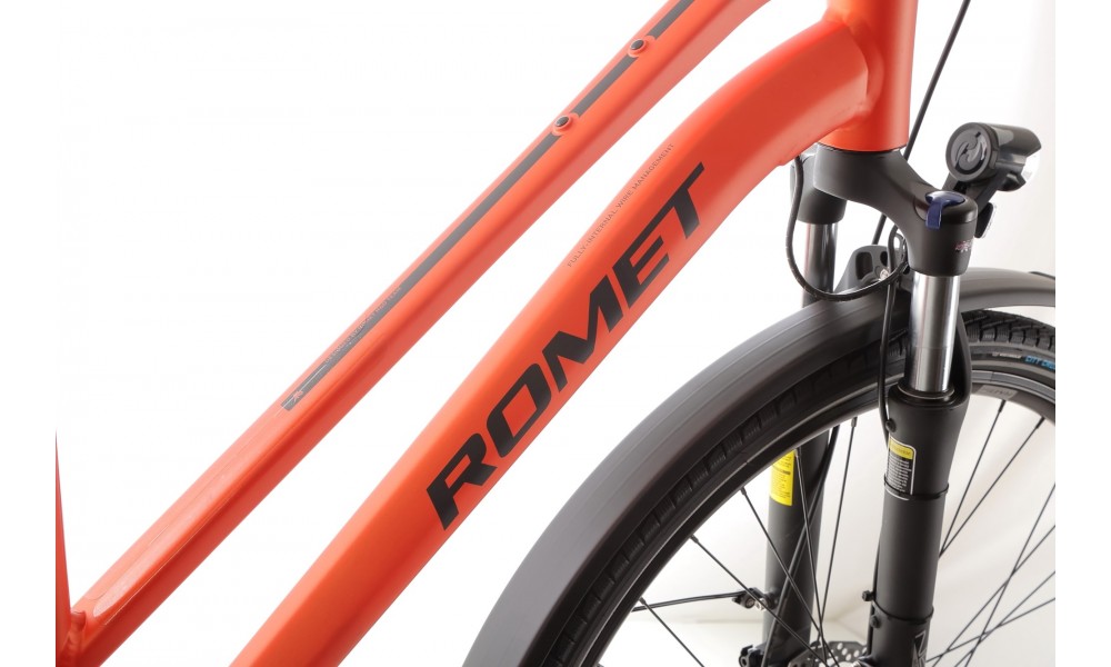 Rower trekkingowy Romet Gazela 5 CS 2024 - pomarańczowo-czarny