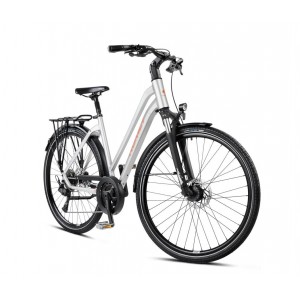 Rower trekkingowy Romet Gazela 6 CS 2024 - srebrny-pomarańczowy 2