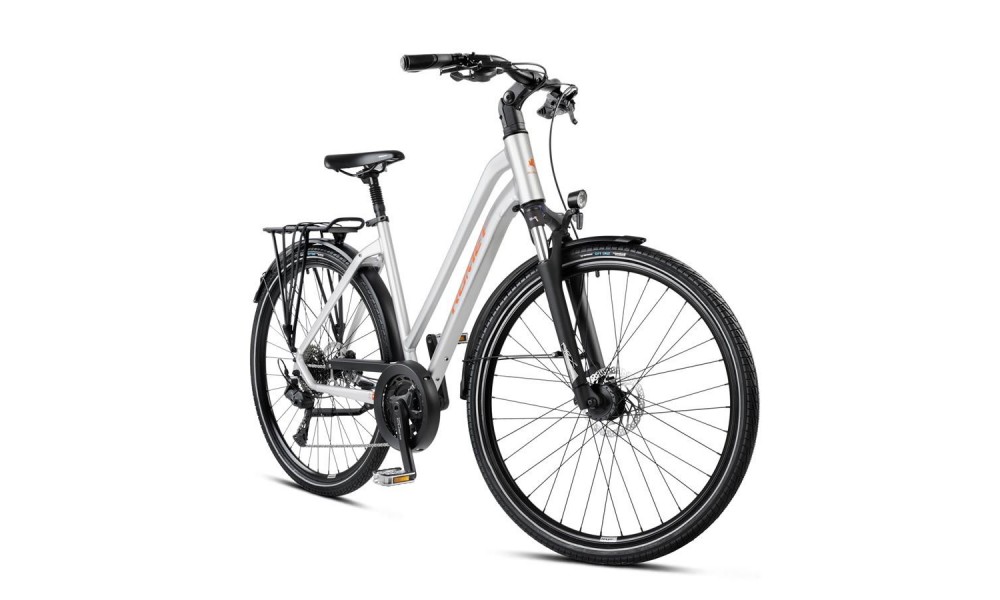 Rower trekkingowy Romet Gazela 6 CS 2024 - srebrny-pomarańczowy