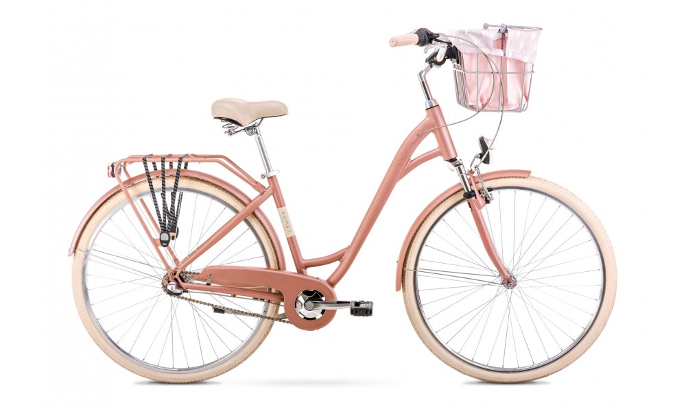 Rower miejski Romet Art Deco Eco 2024 - różowy