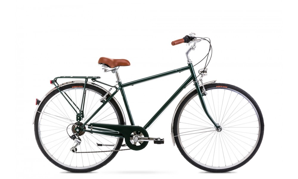 Rower miejski Romet Vintage Eco M 2024 - ciemnozielony