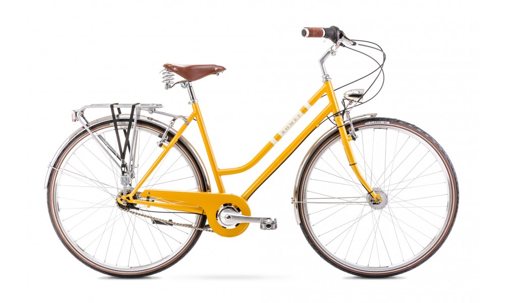 Rower miejski Romet Vintage LTD D 2024 - żółty