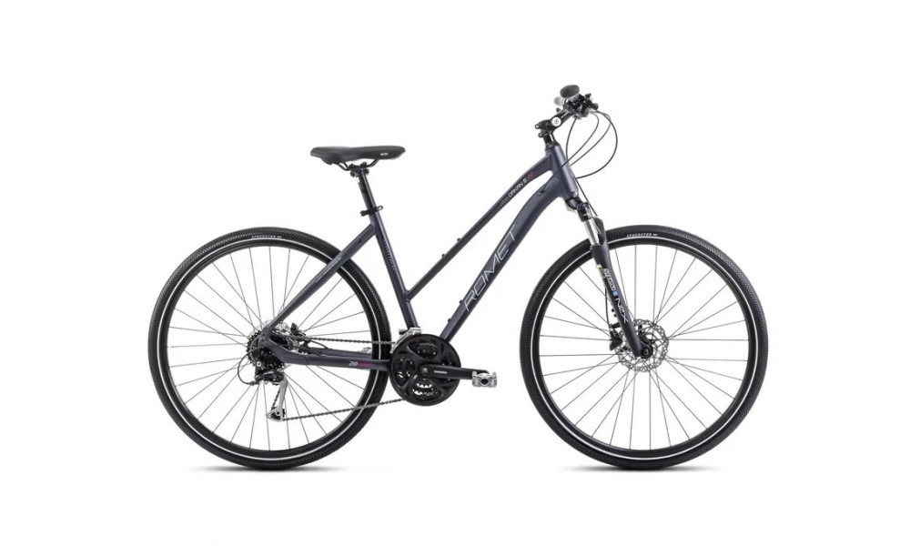 Rower crossowy Romet Orkan 5 D 2024 - grafitowo-srebrno-różowy