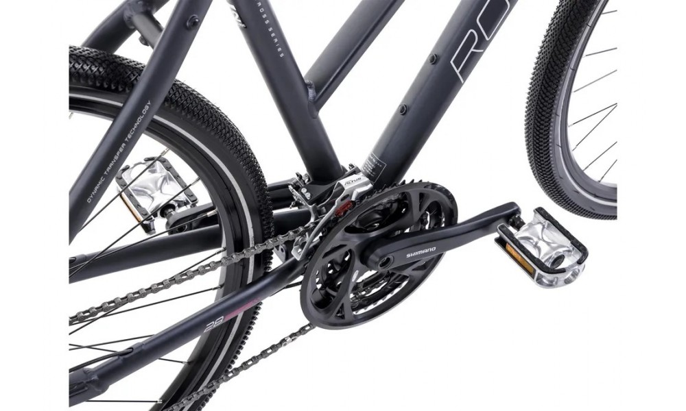 Rower crossowy Romet Orkan 5 D 2024 - grafitowo-srebrno-różowy