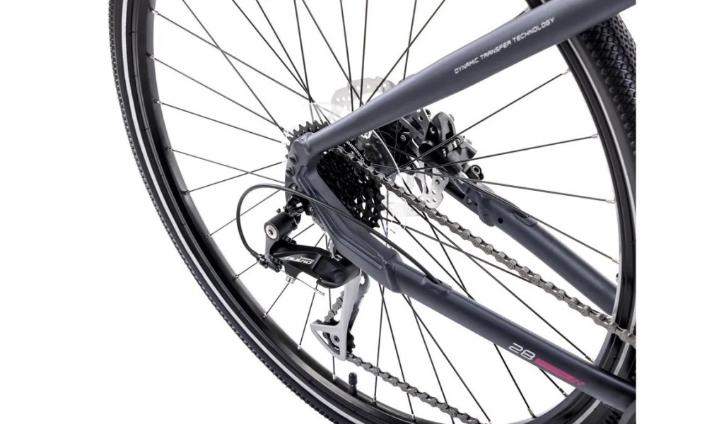 Rower crossowy Romet Orkan 5 D 2024 - grafitowo-srebrno-różowy