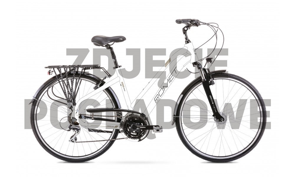 Rower trekkingowy Romet Gazela 7 2024 - biały-złoty