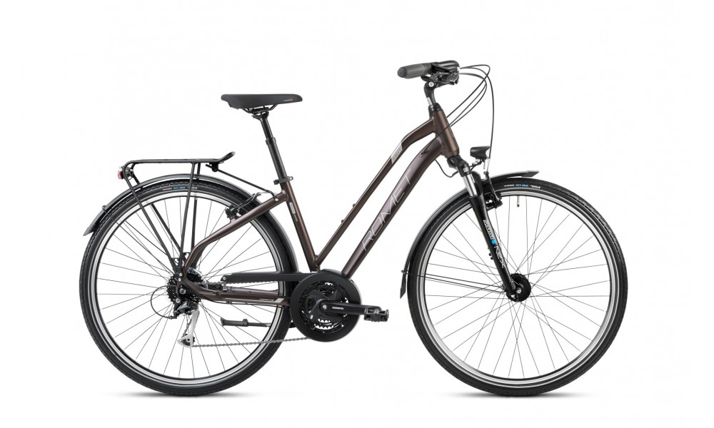 Rower trekkingowy Romet Gazela 7 2024 - ciemnobrązowo-szary