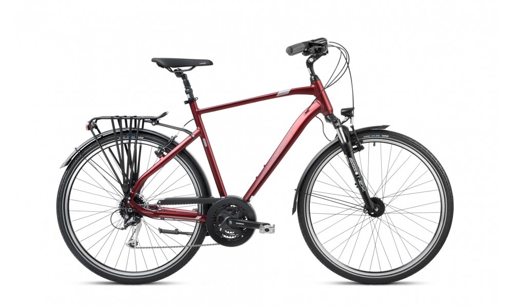 Rower trekkingowy Romet Wagant 7 2024 - bordowo-czarny