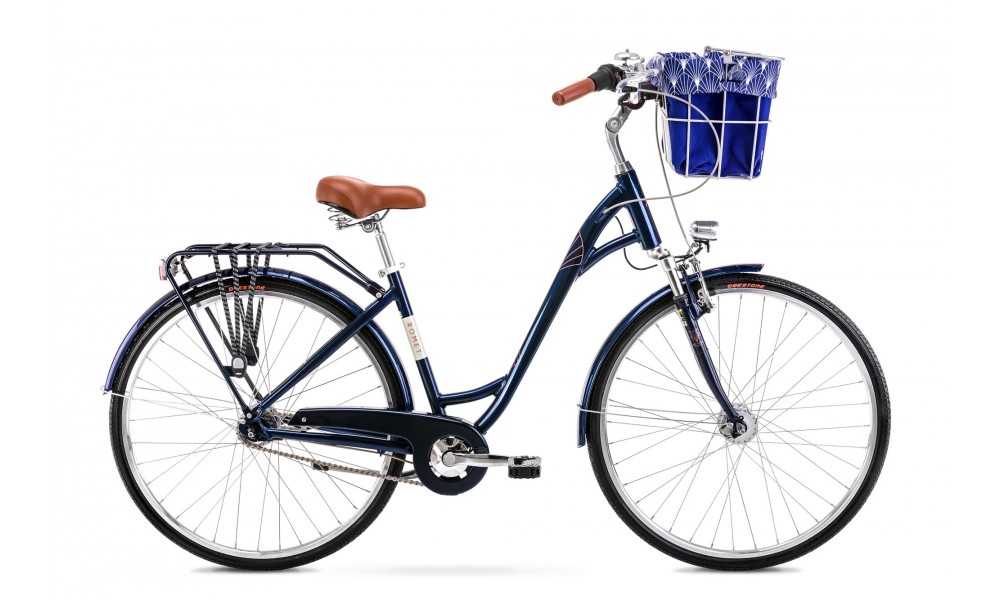 Rower miejski Romet Art Deco Lux 2024 - granatowy