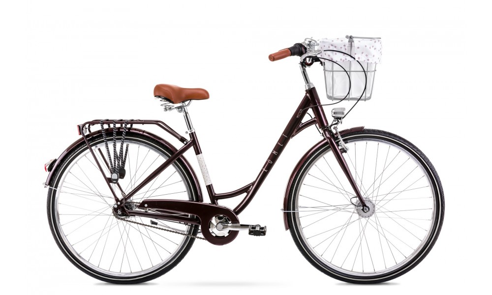 Rower miejski Romet Pop Art Lux 2024 - bordowy