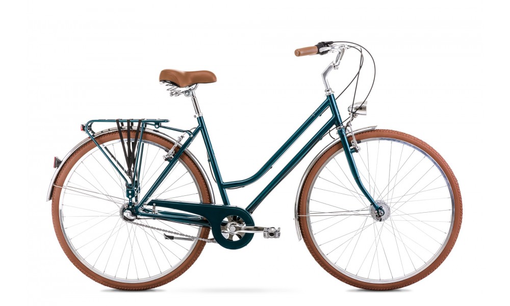 Rower miejski Romet Vintage Classic D 2024 - ciemnoturkusowy