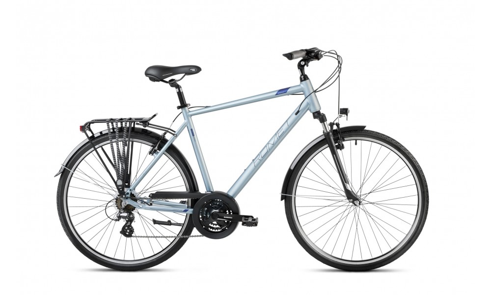 Rower trekkingowy Romet Wagant 1 2024 - srebrno-niebieski