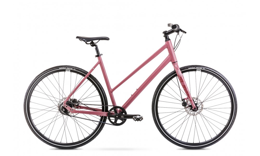 Rower miejski Romet Mistral 2 D 2024 - ciemnoróżowy