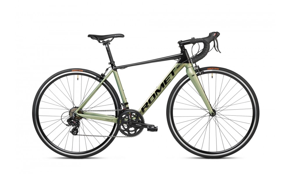 Rower szosowy Romet Huragan 1 2024 - czarno-oliwkowy