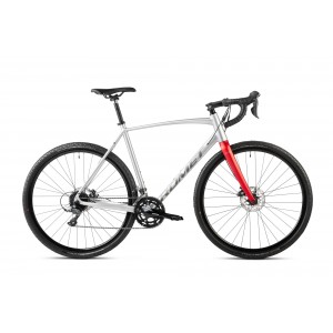 Rower gravel Romet Aspre 1 2024 - srebrny-czerwony 1