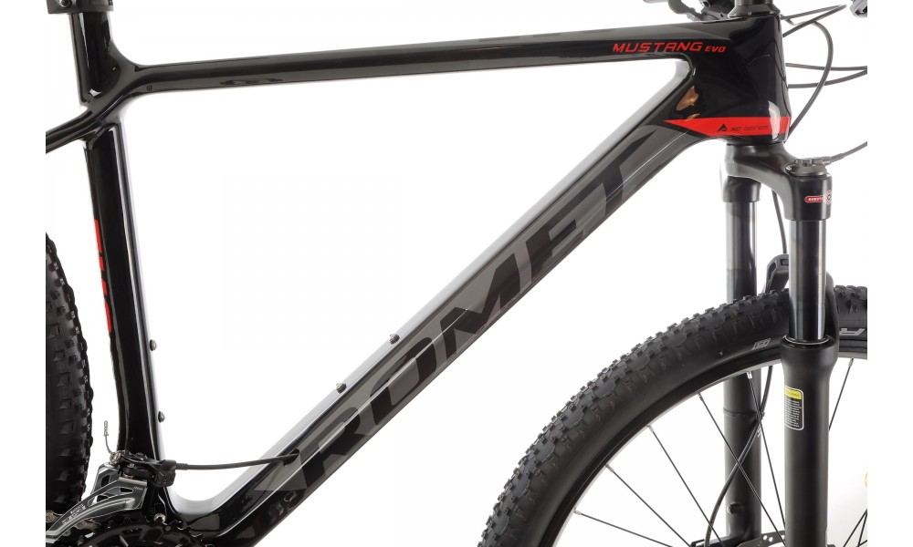 Rower górski Romet Mustang Evo 1 2024 Carbon - czarno-czerwony