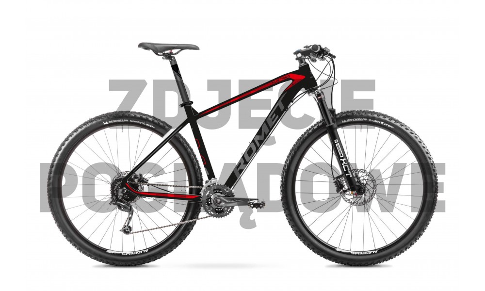 Rower górski Romet Mustang M1 2024 - czarno-czerwony