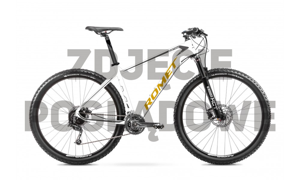 Rower górski Romet Mustang M1 CS 2024 - biało-żółty