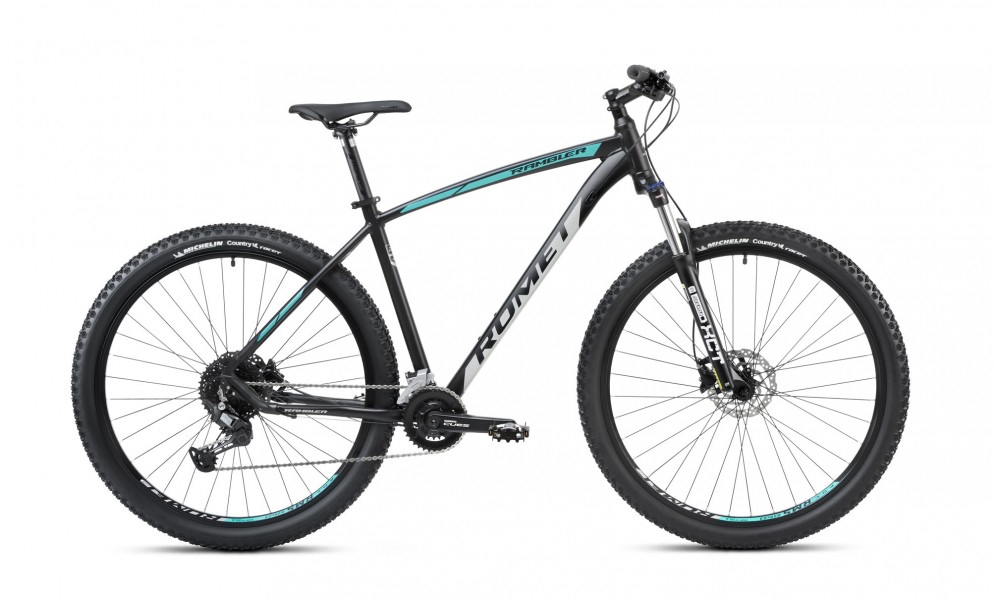 Rower górski Romet Rambler R9.4 CS 2024 - czarno-turkusowo-szary