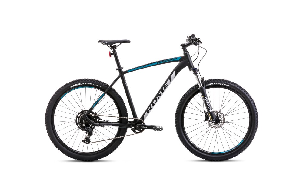 Rower górski Romet Rambler R7.3 CS 2024 - czarno-turkusowo-srebrny