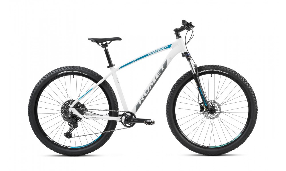 Rower górski Romet Rambler R9.3 CS 2024 - biało-grafitowo-turkusowy