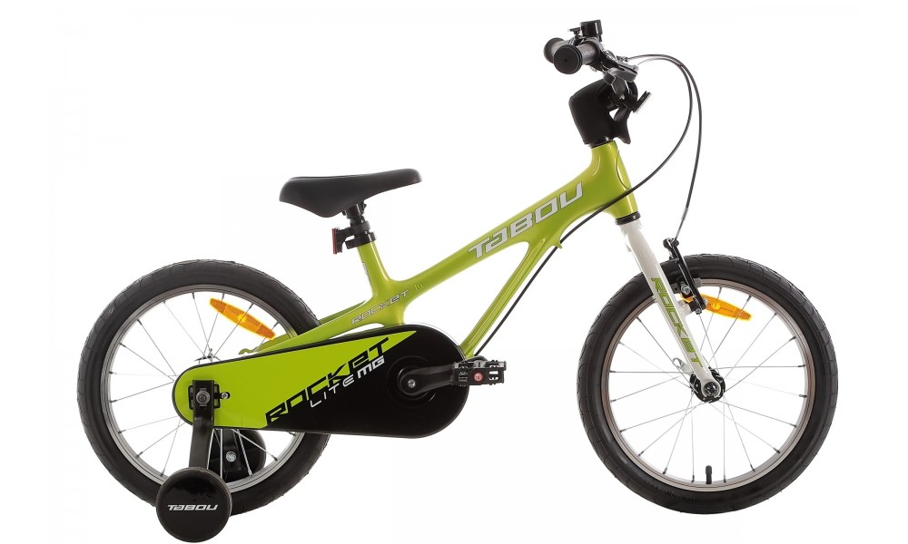 Rower dziecięcy Tabou Rocket LITE MG 16 2024 - limonkowo-biały
