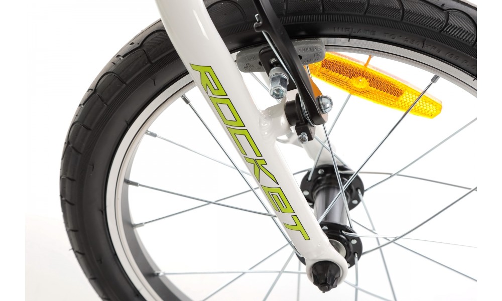 Rower dziecięcy Tabou Rocket LITE MG 16 2024 - limonkowo-biały