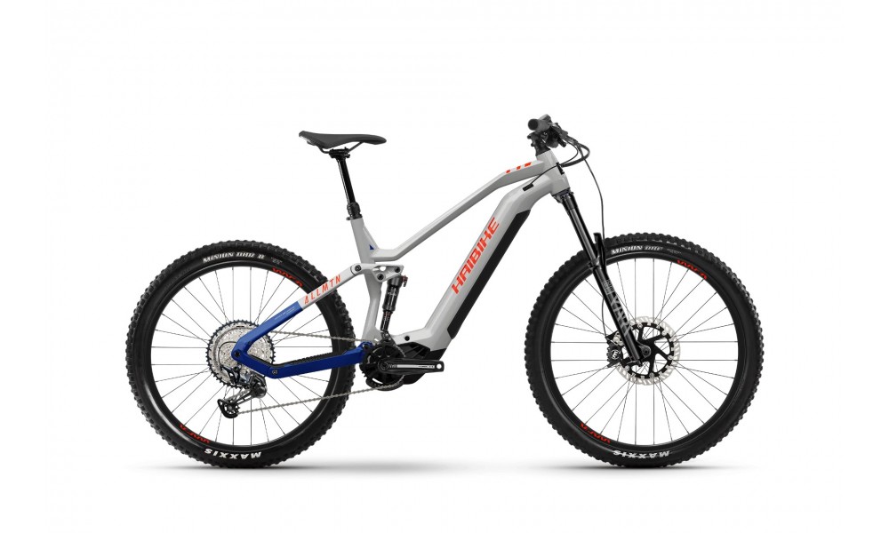 Rower górski elektryczny Haibike Allmtn 7 2024 - szaro-niebiesko-czerwony